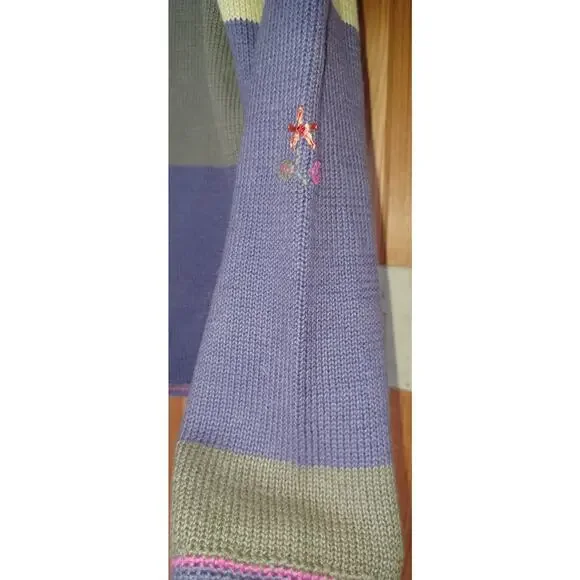 Vintage Koret Patchwork Cardigan Floral Embroidered Size Medium Cotton Blend - Picture 5 of 7